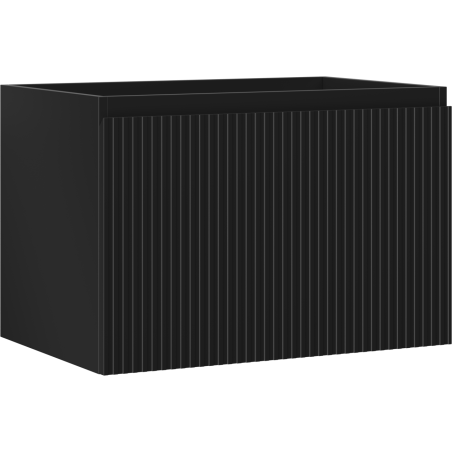 Mexen Rivel szafka łazienkowa podumywalkowa 70 cm, 1 szuflada, ryflowana , czarna mat - 91A20-07047-1-BF71