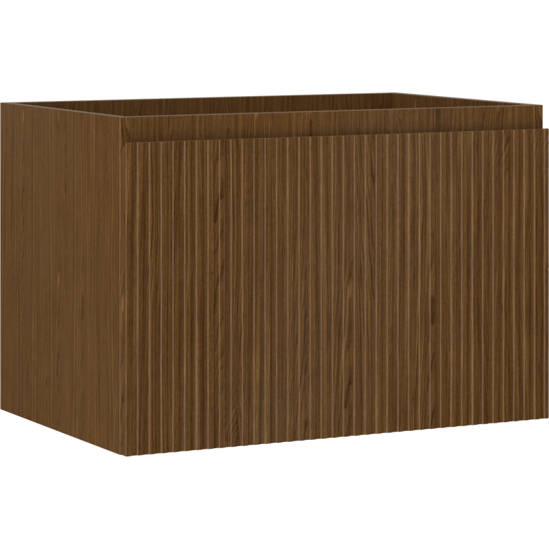 Mexen Rivel szafka łazienkowa podumywalkowa 70 cm, 1 szuflada, ryflowana , orzech - 91A20-07047-1-BF86