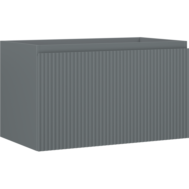 Mexen Rivel szafka łazienkowa podumywalkowa 80 cm, 1 szuflada, ryflowana , grafit mat - 91A20-08047-1-BF66