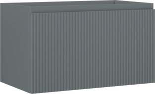 Mexen Rivel szafka łazienkowa podumywalkowa 80 cm, 1 szuflada, ryflowana , grafit mat - 91A20-08047-1-BF66