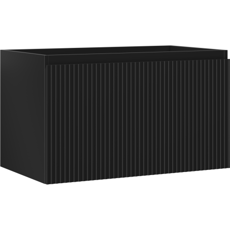 Mexen Rivel szafka łazienkowa podumywalkowa 80 cm, 1 szuflada, ryflowana , czarna mat - 91A20-08047-1-BF71