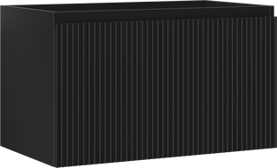 Mexen Rivel szafka łazienkowa podumywalkowa 80 cm, 1 szuflada, ryflowana , czarna mat - 91A20-08047-1-BF71