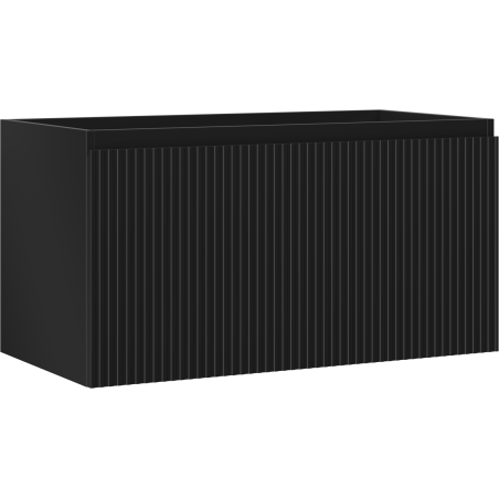 Mexen Rivel szafka łazienkowa podumywalkowa 90 cm, 1 szuflada, ryflowana , czarna mat - 91A20-09047-1-BF71