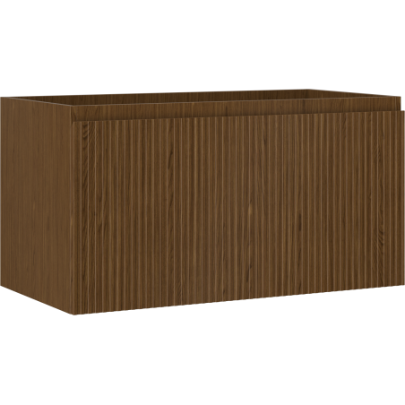 Mexen Rivel szafka łazienkowa podumywalkowa 90 cm, 1 szuflada, ryflowana , orzech - 91A20-09047-1-BF86