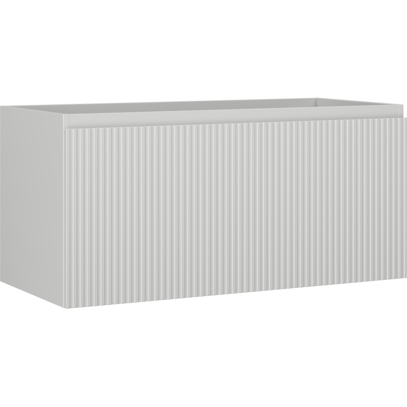 Mexen Rivel szafka łazienkowa podumywalkowa 100 cm, 1 szuflada, ryflowana , szara mat - 91A20-10047-1-BF62
