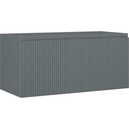 Mexen Rivel szafka łazienkowa podumywalkowa 100 cm, 1 szuflada, ryflowana , grafit mat - 91A20-10047-1-BF66