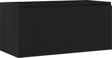 Mexen Rivel szafka łazienkowa podumywalkowa 100 cm, 1 szuflada, ryflowana , czarna mat - 91A20-10047-1-BF71