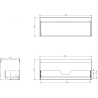 Mexen Rivel szafka łazienkowa podumywalkowa 120 cm, 1 szuflada, ryflowana , grafit mat - 91A20-12047-1-BF66