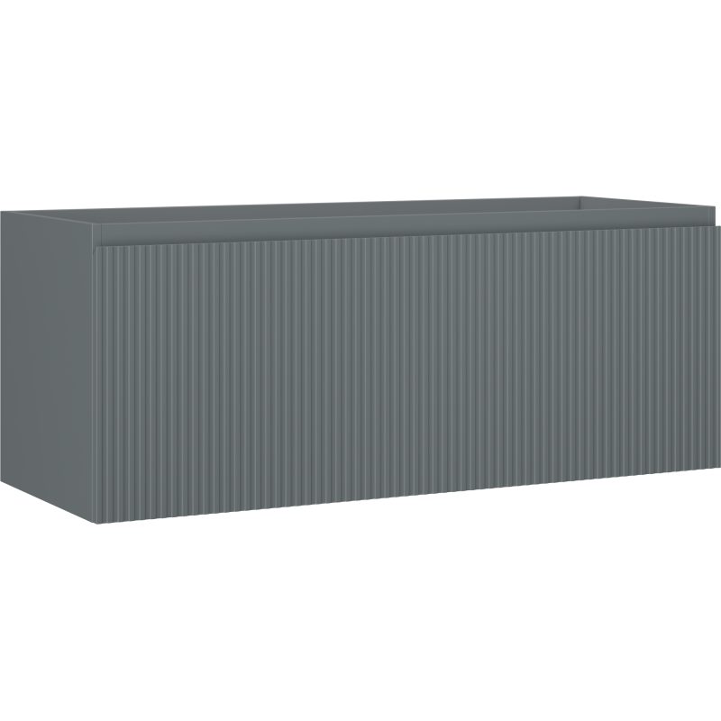 Mexen Rivel szafka łazienkowa podumywalkowa 120 cm, 1 szuflada, ryflowana , grafit mat - 91A20-12047-1-BF66