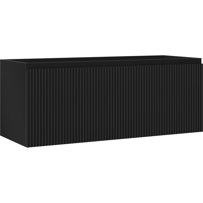 Mexen Rivel szafka łazienkowa podumywalkowa 120 cm, 1 szuflada, ryflowana , czarna mat - 91A20-12047-1-BF71