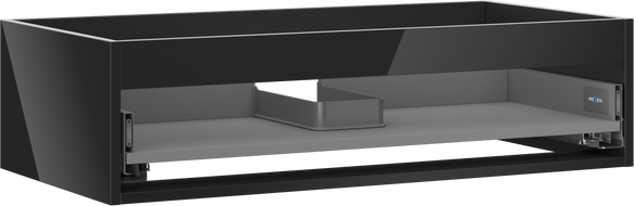 Mexen Box-A korpus szafki podumywalkowej 90 cm, 1 szuflada, czarny połysk - 91AX0-0900-235-1-70