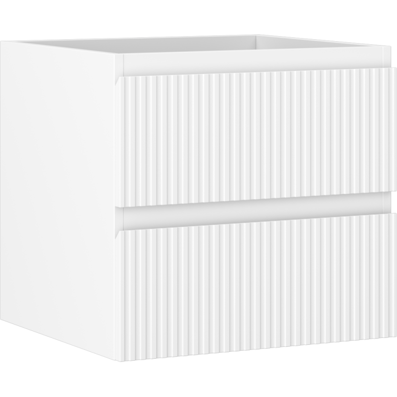 Mexen Rivel szafka łazienkowa podumywalkowa 50 cm, 2 szuflady, ryflowana , biała mat - 91A20-05047-2-BFF01