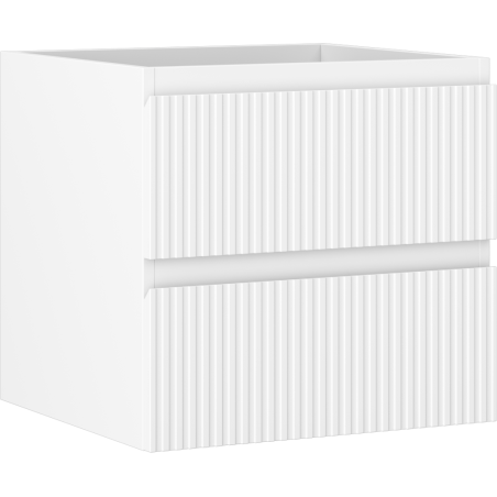 Mexen Rivel szafka łazienkowa podumywalkowa 50 cm, 2 szuflady, ryflowana , biała mat - 91A20-05047-2-BFF01