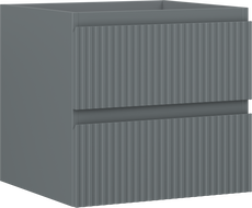 Mexen Rivel szafka łazienkowa podumywalkowa 50 cm, 2 szuflady, ryflowana , grafit mat - 91A20-05047-2-BFF66