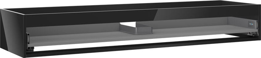 Mexen Box-A korpus szafki podumywalkowej 160 cm, 1 szuflada, czarny połysk - 91AX0-1600-235-1-70