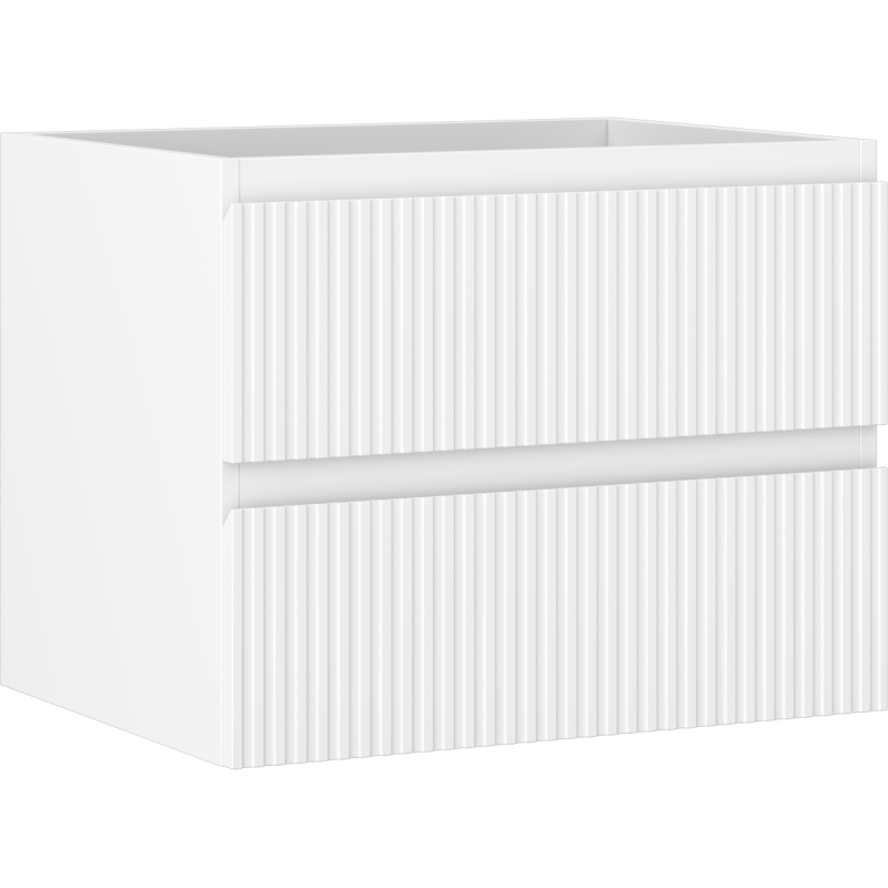 Mexen Rivel szafka łazienkowa podumywalkowa 60 cm, 2 szuflady, ryflowana , biała mat - 91A20-06047-2-BFF01