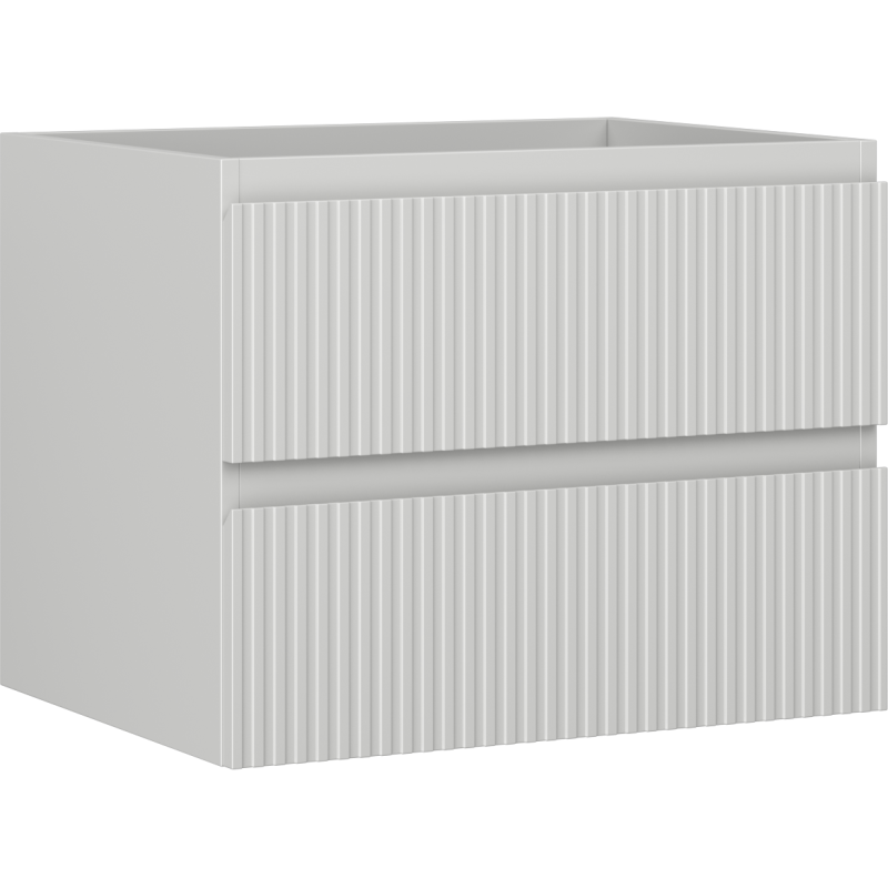 Mexen Rivel szafka łazienkowa podumywalkowa 60 cm, 2 szuflady, ryflowana , szara mat - 91A20-06047-2-BFF62