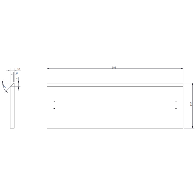 Mexen Rivel szafka łazienkowa podumywalkowa 60 cm, 2 szuflady, ryflowana , grafit mat - 91A20-06047-2-BFF66