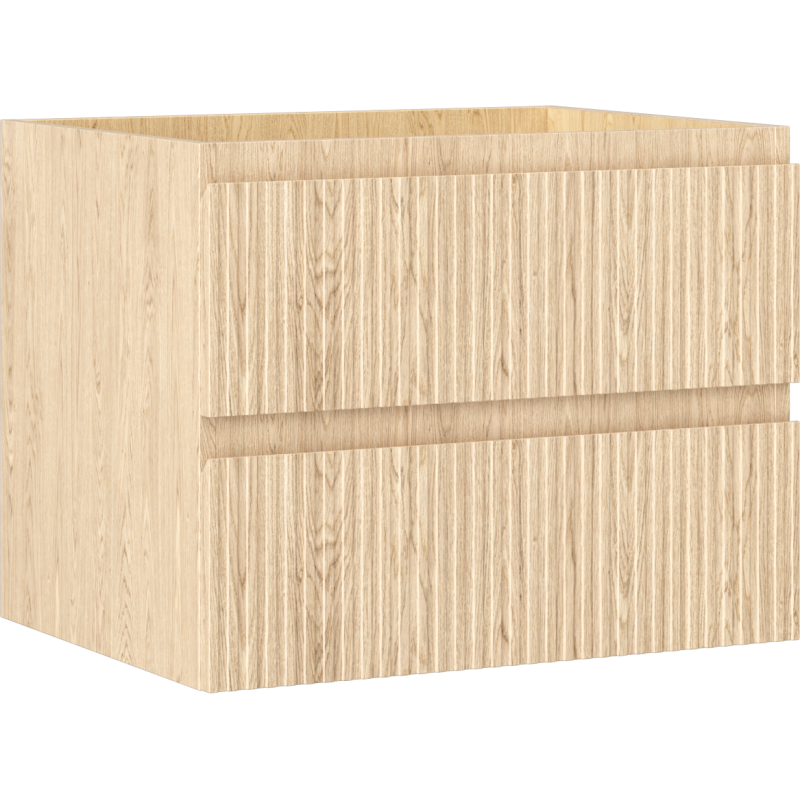 Mexen Rivel szafka łazienkowa podumywalkowa 60 cm, 2 szuflady, ryflowana , dąb - 91A20-06047-2-BFF81