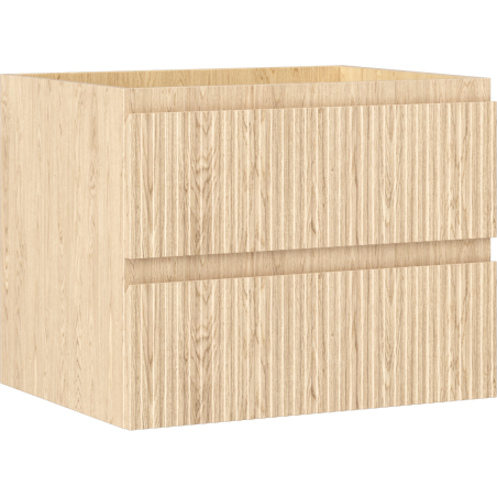 Mexen Rivel szafka łazienkowa podumywalkowa 60 cm, 2 szuflady, ryflowana , dąb - 91A20-06047-2-BFF81