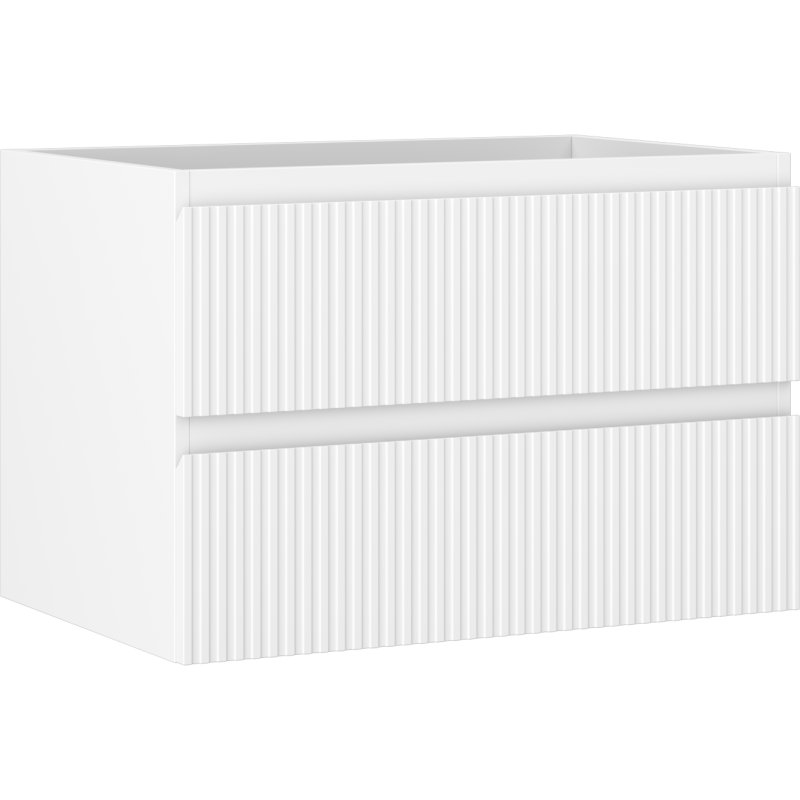 Mexen Rivel szafka łazienkowa podumywalkowa 70 cm, 2 szuflady, ryflowana , biała mat - 91A20-07047-2-BFF01