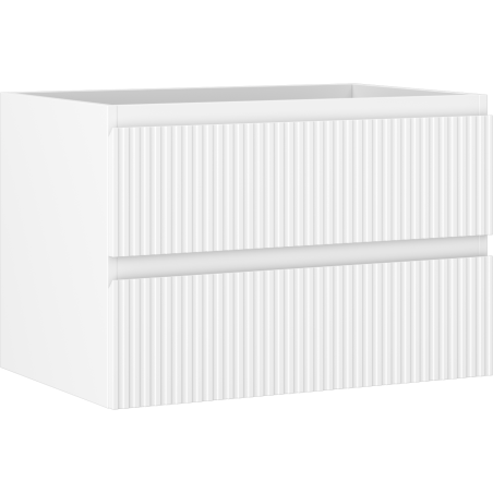 Mexen Rivel szafka łazienkowa podumywalkowa 70 cm, 2 szuflady, ryflowana , biała mat - 91A20-07047-2-BFF01