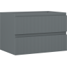 Mexen Rivel szafka łazienkowa podumywalkowa 70 cm, 2 szuflady, ryflowana , grafit mat - 91A20-07047-2-BFF66