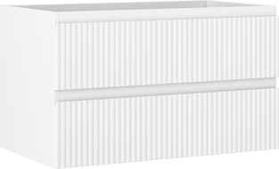 Mexen Rivel szafka łazienkowa podumywalkowa 80 cm, 2 szuflady, ryflowana , biała mat - 91A20-08047-2-BFF01