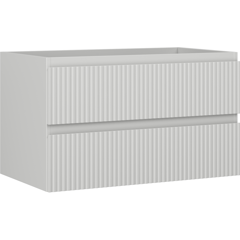 Mexen Rivel szafka łazienkowa podumywalkowa 80 cm, 2 szuflady, ryflowana , szara mat - 91A20-08047-2-BFF62