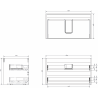 Mexen Rivel szafka łazienkowa podumywalkowa 80 cm, 2 szuflady, ryflowana , grafit mat - 91A20-08047-2-BFF66
