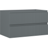 Mexen Rivel szafka łazienkowa podumywalkowa 80 cm, 2 szuflady, ryflowana , grafit mat - 91A20-08047-2-BFF66