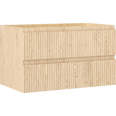 Mexen Rivel szafka łazienkowa podumywalkowa 80 cm, 2 szuflady, ryflowana , dąb - 91A20-08047-2-BFF81