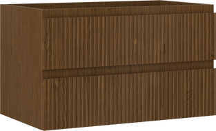 Mexen Rivel szafka łazienkowa podumywalkowa 80 cm, 2 szuflady, ryflowana , orzech - 91A20-08047-2-BFF86