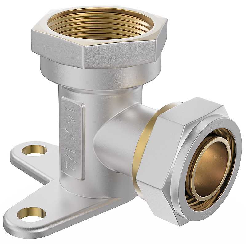 Mexen PEX-S kolano skręcane naścienne z łapą PEX 16 x 1/2 GW - W97228-1612F-00