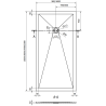 Mexen Stone+ brodzik kompozytowy prostokątny 160 x 100 cm, antracyt - 44711016