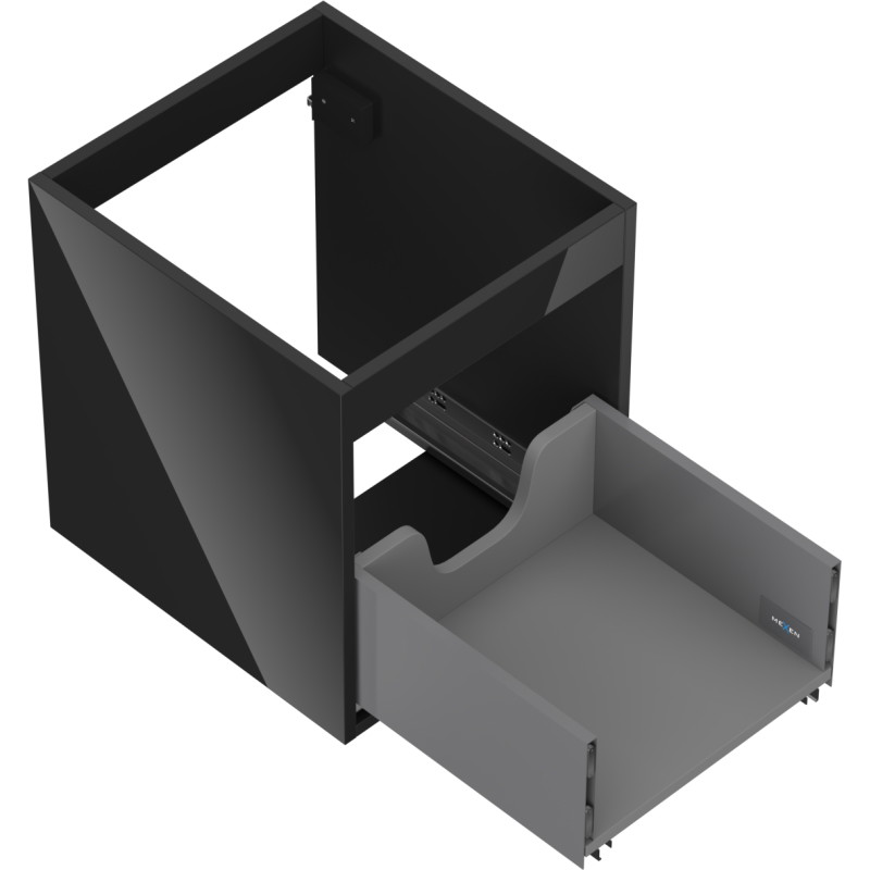 Mexen Box-A korpus szafki podumywalkowej 40 cm, 1 szuflada, czarny połysk - 91AX0-0400-470-1-70