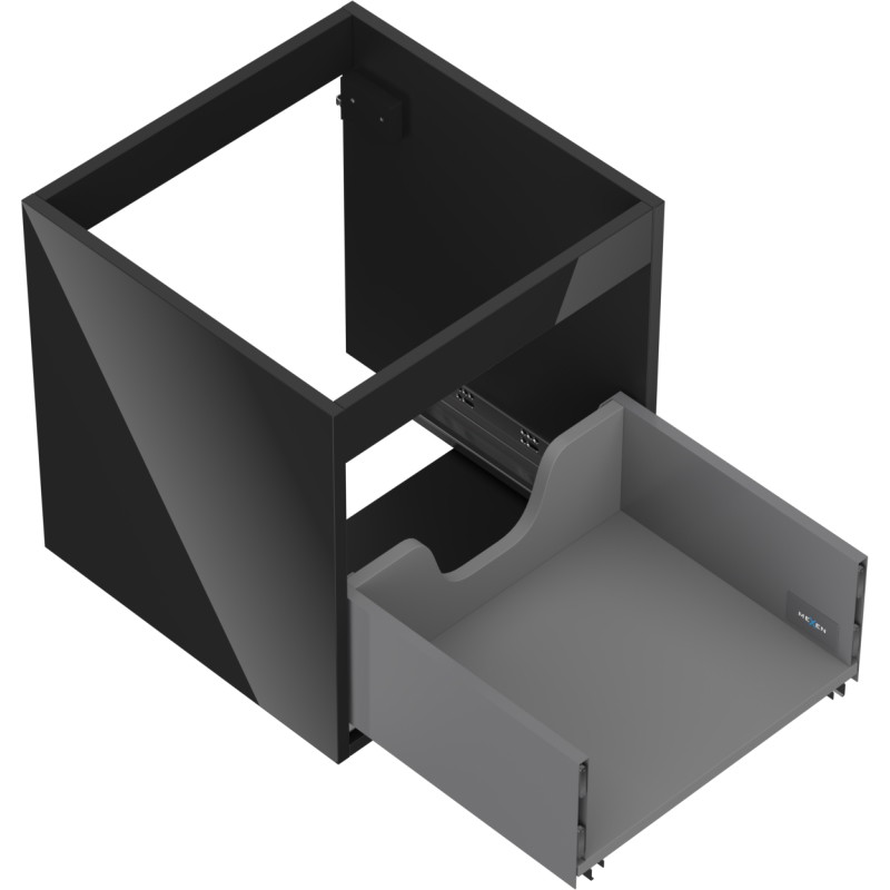 Mexen Box-A korpus szafki podumywalkowej 45 cm, 1 szuflada, czarny połysk - 91AX0-0450-470-1-70