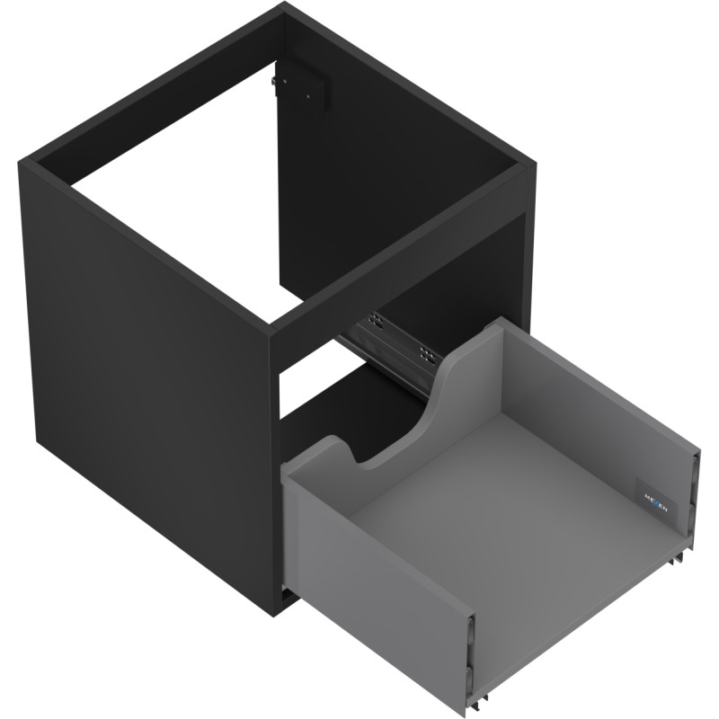 Mexen Box-A korpus szafki podumywalkowej 45 cm, 1 szuflada, czarny mat - 91AX0-0450-470-1-71