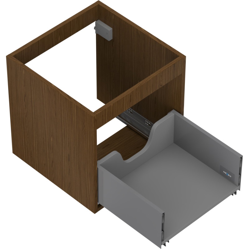 Mexen Box-A korpus szafki podumywalkowej 45 cm, 1 szuflada, orzech - 91AX0-0450-470-1-86