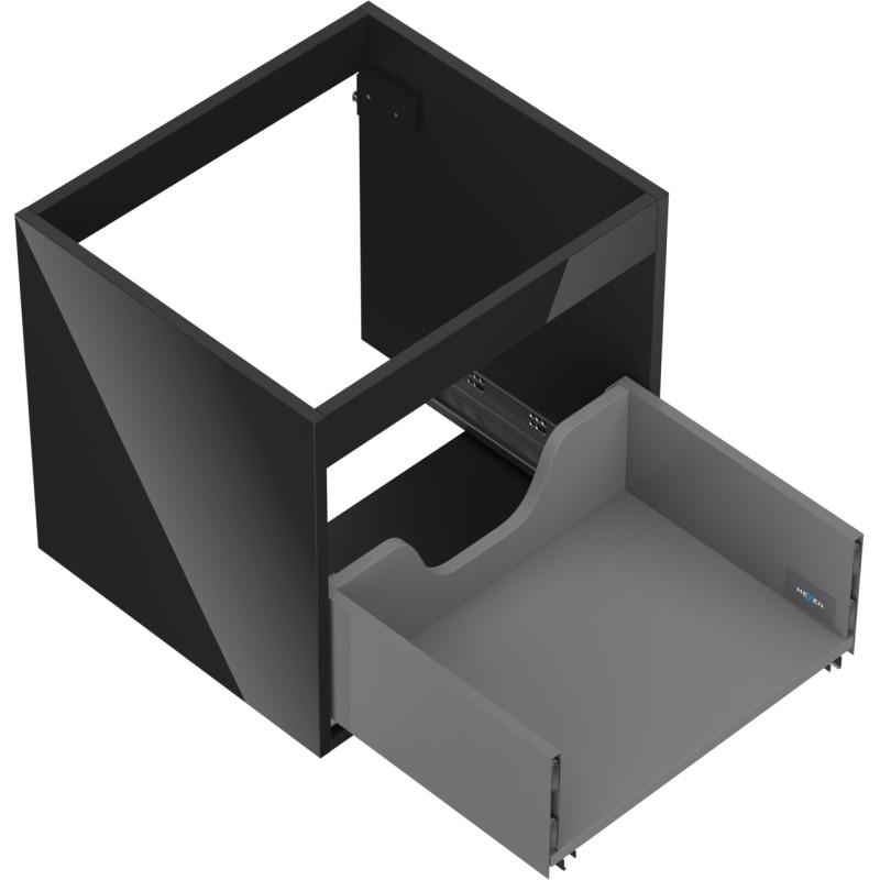 Mexen Box-A korpus szafki podumywalkowej 50 cm, 1 szuflada, czarny połysk - 91AX0-0500-470-1-70
