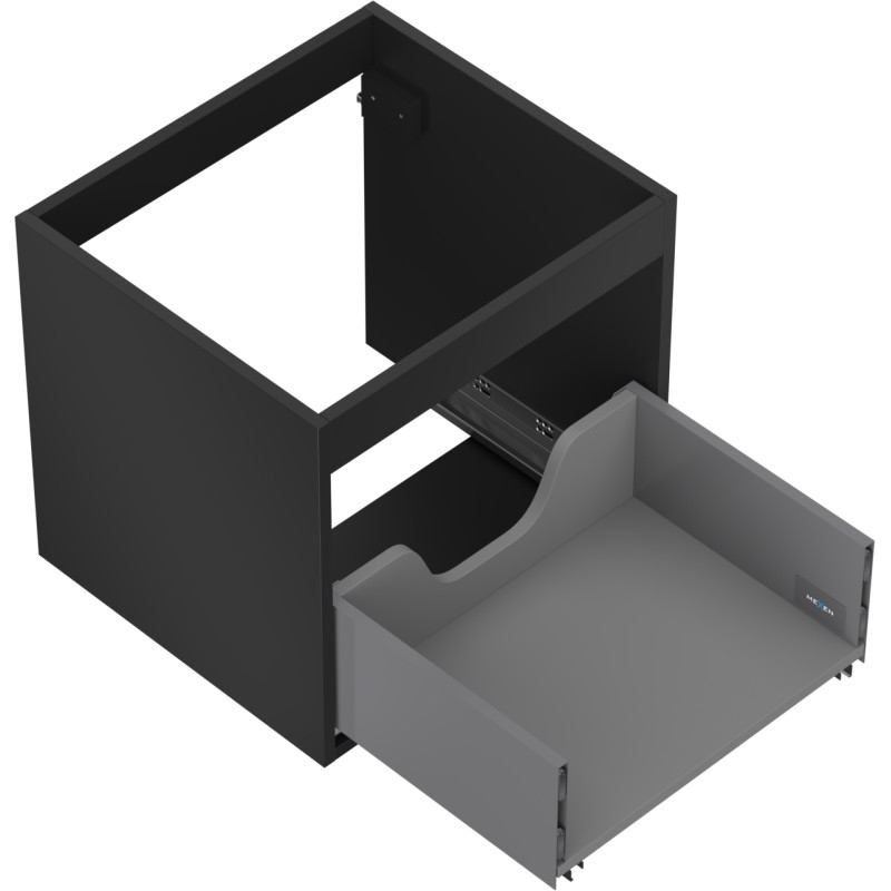 Mexen Box-A korpus szafki podumywalkowej 50 cm, 1 szuflada, czarny mat - 91AX0-0500-470-1-71