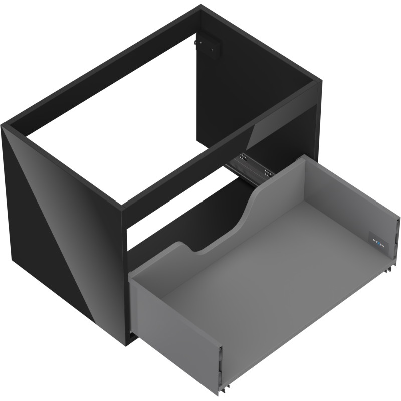 Mexen Box-A korpus szafki podumywalkowej 70 cm, 1 szuflada, czarny połysk - 91AX0-0700-470-1-70