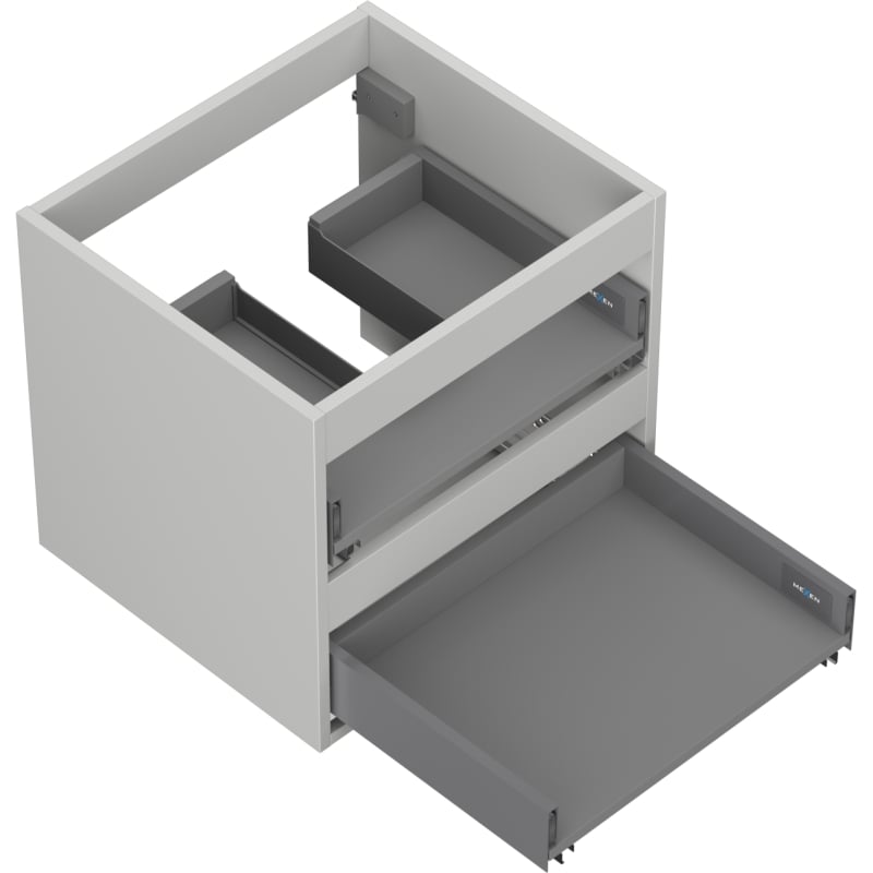 Mexen Box-A korpus szafki podumywalkowej 50 cm, 2 szuflady, szary mat - 91AX0-0500-470-2-62
