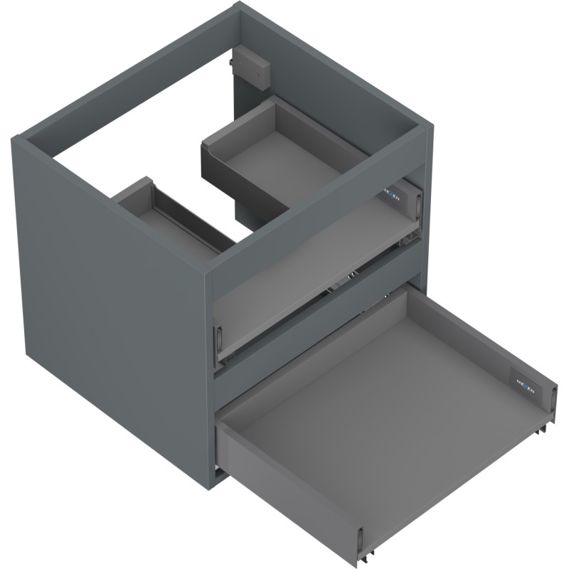 Mexen Box-A korpus szafki podumywalkowej 50 cm, 2 szuflady, grafit mat - 91AX0-0500-470-2-66