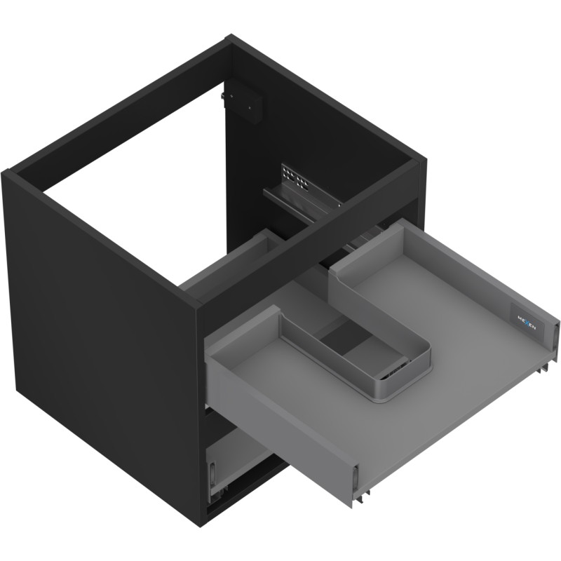 Mexen Box-A korpus szafki podumywalkowej 50 cm, 2 szuflady, czarny mat - 91AX0-0500-470-2-71