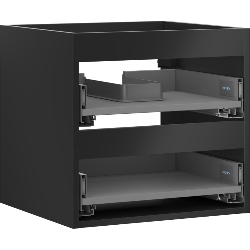 Mexen Box-A korpus szafki podumywalkowej 50 cm, 2 szuflady, czarny mat - 91AX0-0500-470-2-71