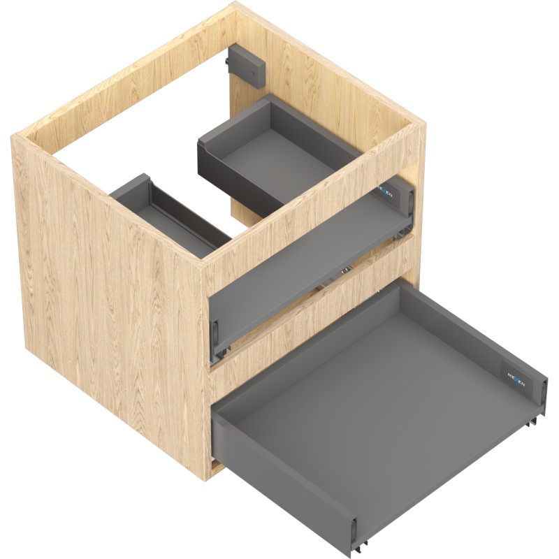 Mexen Box-A korpus szafki podumywalkowej 50 cm, 2 szuflady, dąb - 91AX0-0500-470-2-81