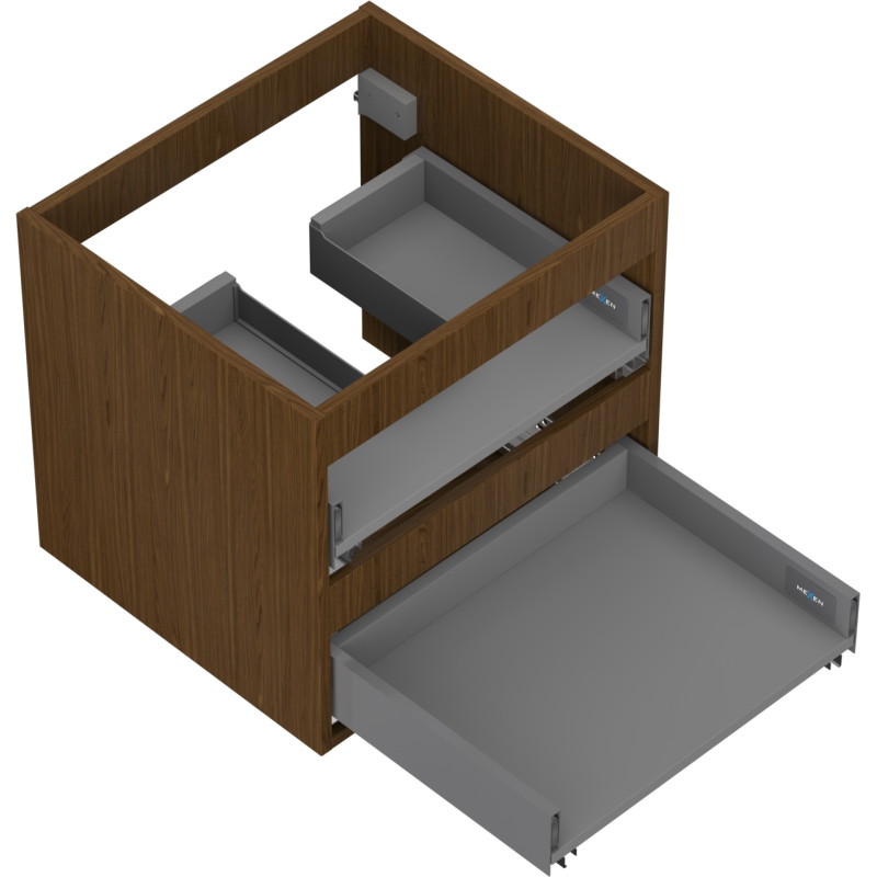 Mexen Box-A korpus szafki podumywalkowej 50 cm, 2 szuflady, orzech - 91AX0-0500-470-2-86