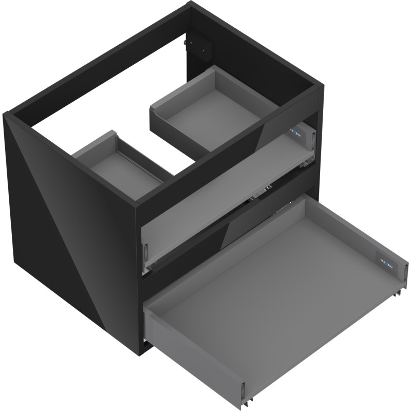 Mexen Box-A korpus szafki podumywalkowej 60 cm, 2 szuflady, czarny połysk - 91AX0-0600-470-2-70