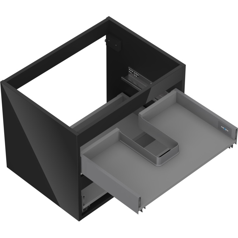 Mexen Box-A korpus szafki podumywalkowej 60 cm, 2 szuflady, czarny połysk - 91AX0-0600-470-2-70